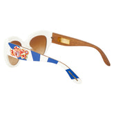 ドルチェアンドガッバーナ シチリアン カレット サングラス ホワイト マルチカラー プラスチック レディース DOLCE&GABBANA 【中古】